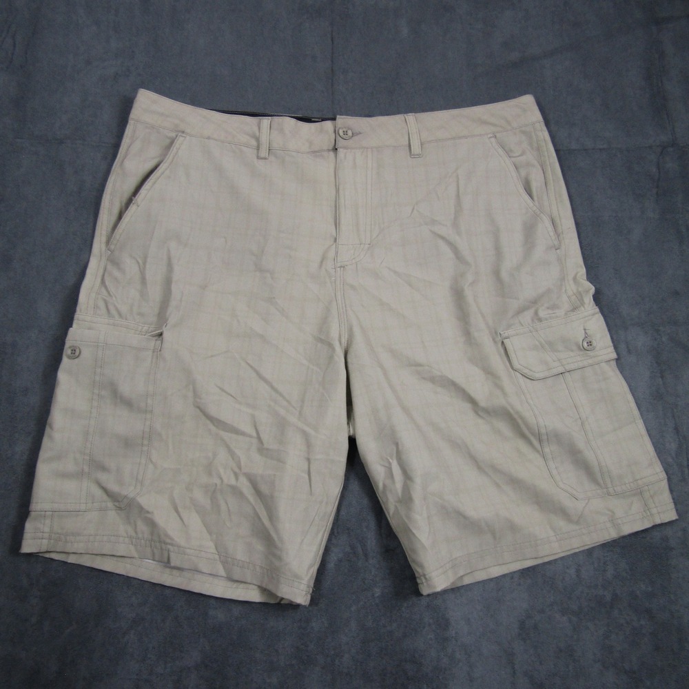 Trinity Hybrid Shorts Mens 38 Tan Plaid Cargo Board Shorts TR172618
